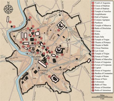 map of ancient rome city | Rome city map, Ancient rome map, Rome map