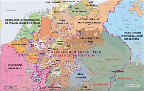 Euratlas Periodis Web - Map of the Rhine-Oder Area in 1700