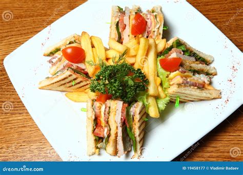 Sandwich On A Plate Royalty Free Stock Photography - Image: 19458177