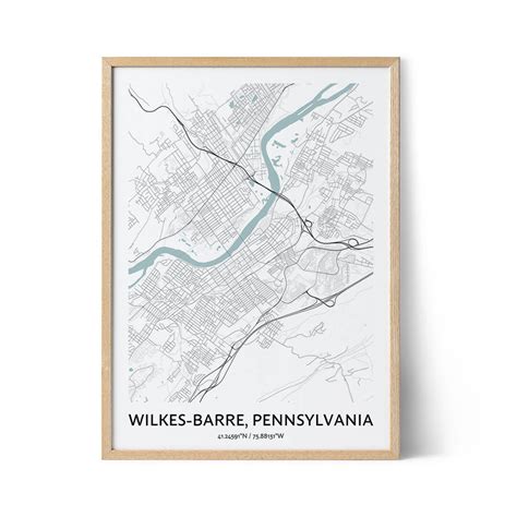 Wilkes-Barre Map Poster - Your City Map Art - Positive Prints