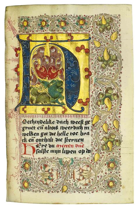 BOOK OF HOURS AND PRAYERBOOK, in Dutch, ILLUMINATED MANUSCRIPT ON ...