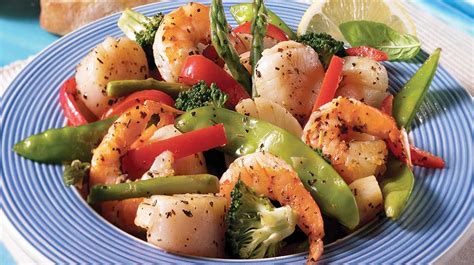 Ginger-lemon scallop, shrimp and vegetable stir-fry | Vegetable recipes ...