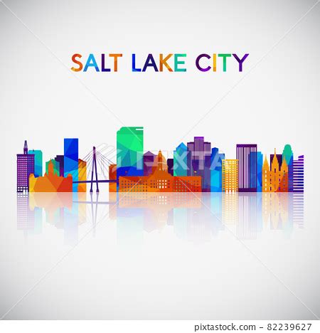 Salt lake city skyline silhouette in colorful... - Stock Illustration ...