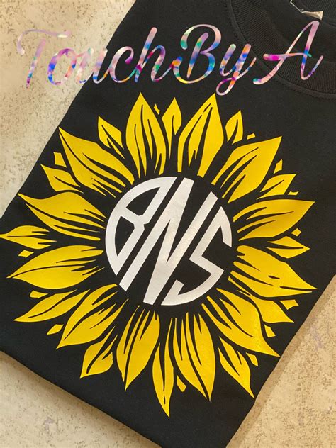 Sunflower Monogram T-Shirt | Etsy | Monogram t shirts, Monogram, Etsy