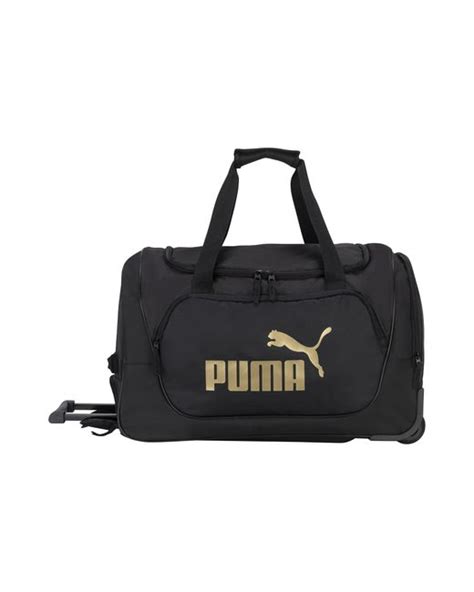 PUMA Evercat 22" Wanderer Rolling Duffel Bag in Black/Gold (Black) | Lyst