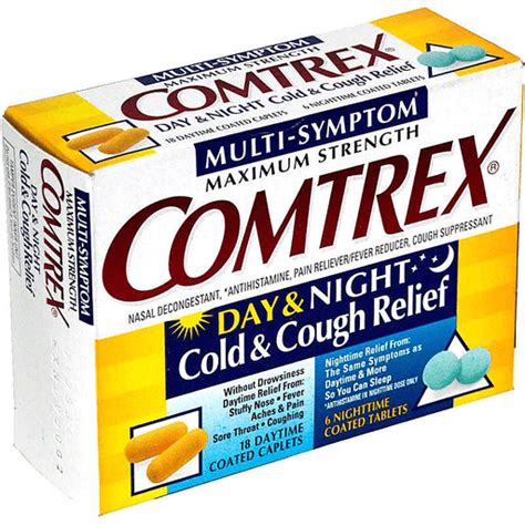 Comtrex Day & Night Cold & Cough Relief, Maximum Strength, Caplets ...