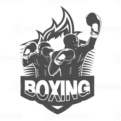 Black and white boxing logo.It's for success concept 23579975 PNG