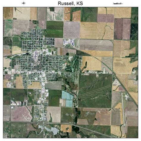 Aerial Photography Map of Russell, KS Kansas