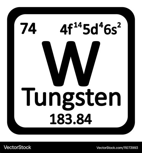 Periodic table element tungsten icon Royalty Free Vector