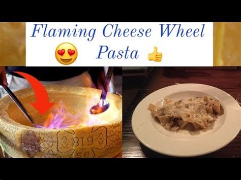 FIRST TIME i saw an Italian FLAMING Cheese Wheel Pasta made 😍 - YouTube