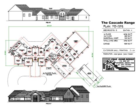 The Cascade Range – Oregon House Design MD2019 – Peak Home Design – Oregon