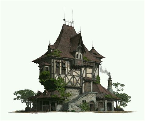 Pin by Brandon Kolber on Art - miniatures | Fantasy house, Medieval houses, Architecture