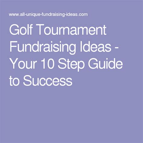 Golf Tournament Fundraising Ideas - Your 10 Step Guide to Success ...