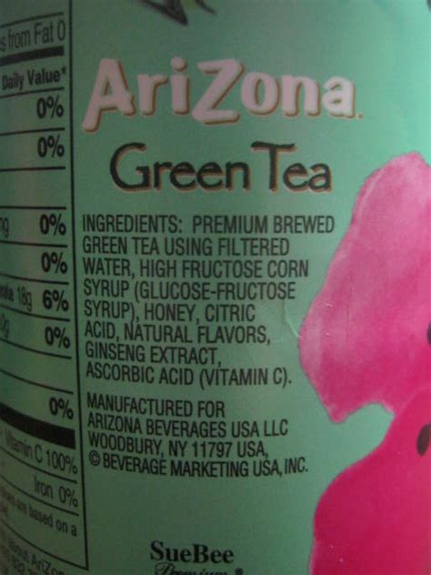 arizona tea ingredients