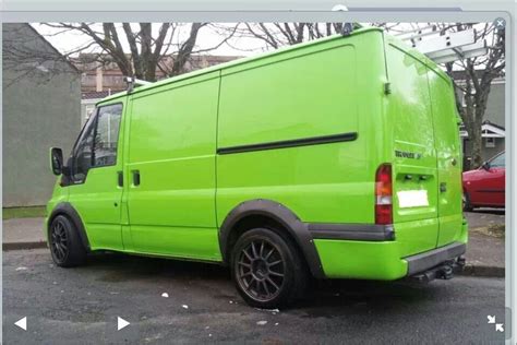 Bright Green Ford Transit Van