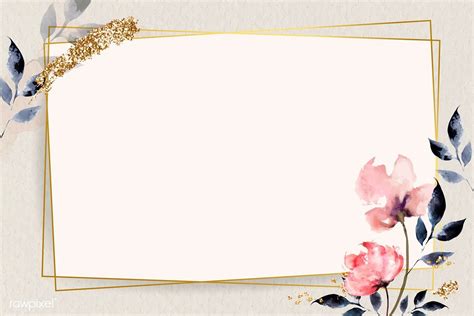 Golden rectangle with floral frame vector | premium image by rawpixel ...