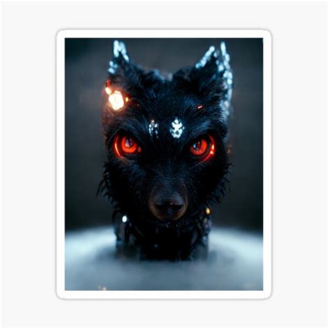 "Black wolf with glowing red crystal eyes ready to attack" Sticker for Sale by pnywest | Redbubble