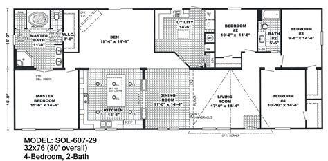 Double Wide Floor Plans 3 Bed 2 Bath | Mobile home floor plans, Manufactured homes floor plans ...