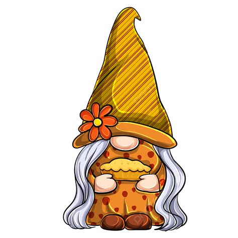 Thanksgiving Gnome Girl With Pumpkin Pie, Thanksgiving Gnome, Thanksgiving, Gnome PNG ...