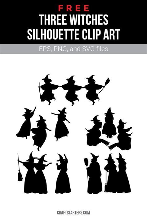 Free Three Witches Silhouette Clip Art in 2023 | Witch silhouette, Clip art, Three witches