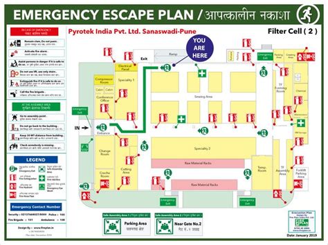 Emergency Evacuation Diagram Example for a Factory | Evacuation plan, Emergency evacuation plan ...