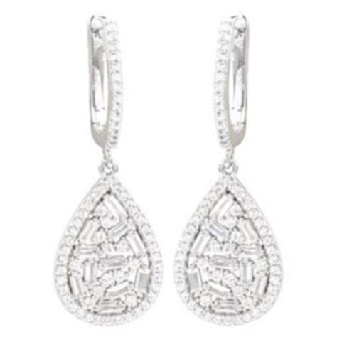 Antwerp Sterling Silver "Multi-Baguette" Earrings in stunning pear ...