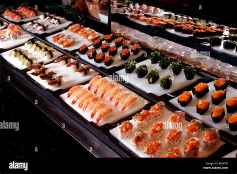 Oriental sushi on buffet Stock Photo: 581629 - Alamy