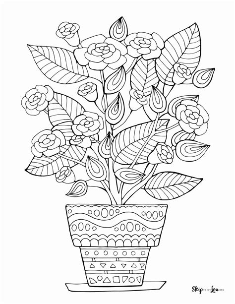 Flower Pot Coloring Pages Printable