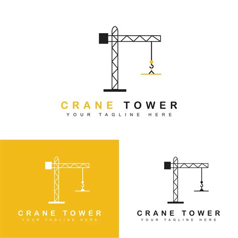 crane logo template, tower crane icon. building construction logo ...