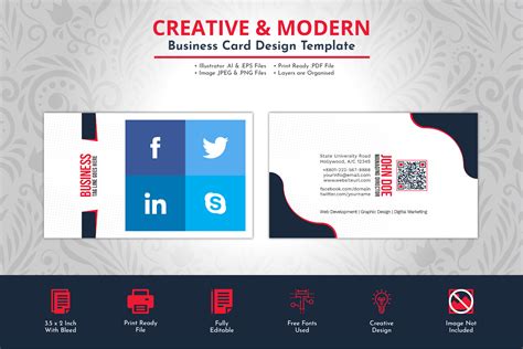 Business Card Design with Social Media Graphic by Ray Studio · Creative ...