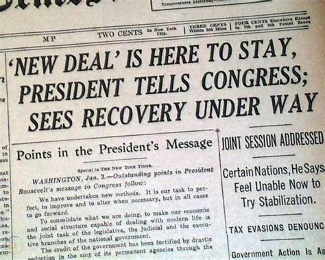 NEW DEAL Franklin D. Roosevelt Recovery 1934 Newspaper | #43541830