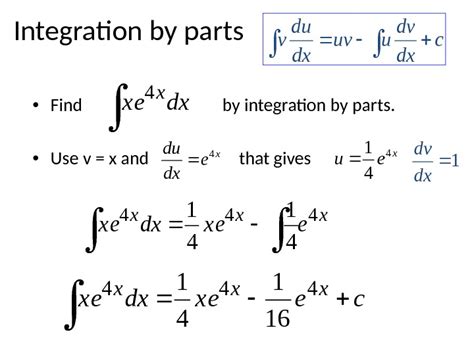 Integration by parts • This is the