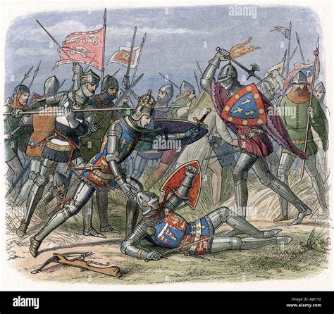 Battle of Crecy, France, August 1346 (1864). Artist: Unknown Stock ...