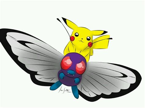 Pikachu and butterfree | Pikachu, Pokemon, Ash pokemon