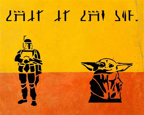 Mandalorian Script Stencil Template Mando'a Star Wars - Etsy