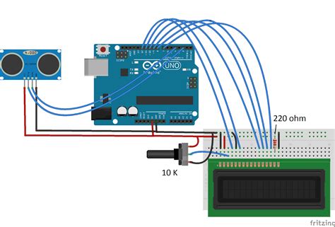 Arduino Ultrasonic Sensor Schematic