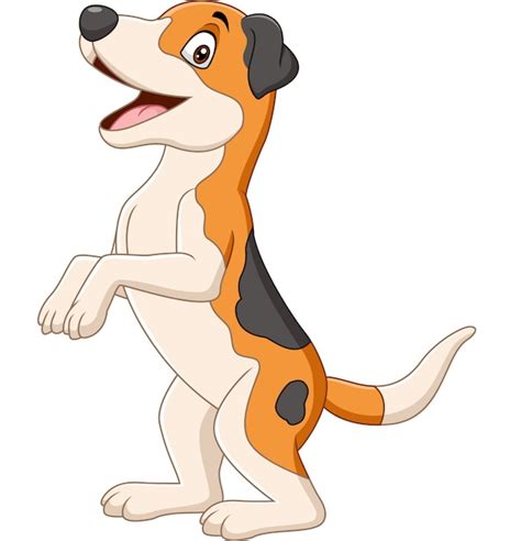 Premium Vector | Cartoon funny dog standing on white