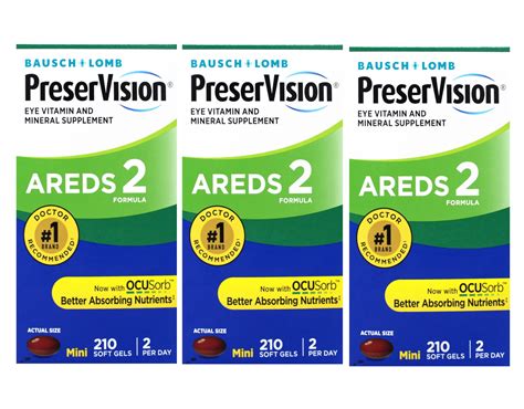 (3 pack) PreserVision Eye Vitamin and Mineral Supplement AREDS 2 ...