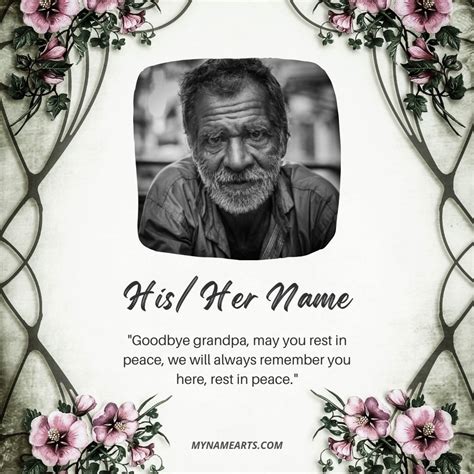 Rest in Peace Grandpa Photo Frame With Name - MyNameArts