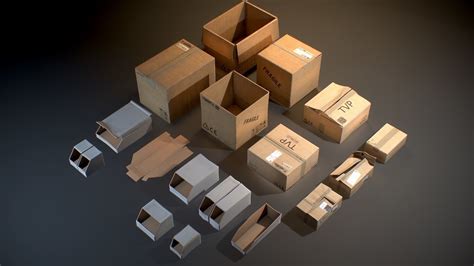 Cardboard Boxes - Game ready props | 3D model | Storage house ...