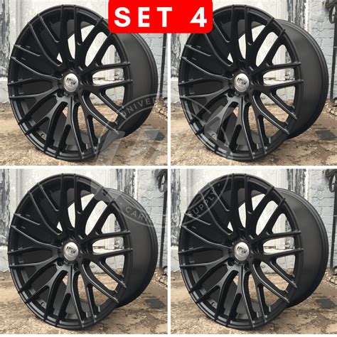 NEW 19 inch x 9.5 Alloy Wheels Rims Bolt Pattern 5x114.3 Matte Black +35 offset Set of 4 ...