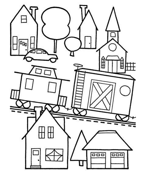 City #64842 (Buildings and Architecture) – Free Printable Coloring Pages