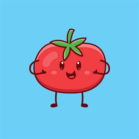 Cute cartoon tomato in vector illustration 10556103 Vector Art at Vecteezy