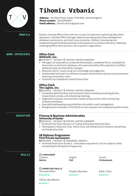 Clerk Resume Sample – jugardelaruletalibd