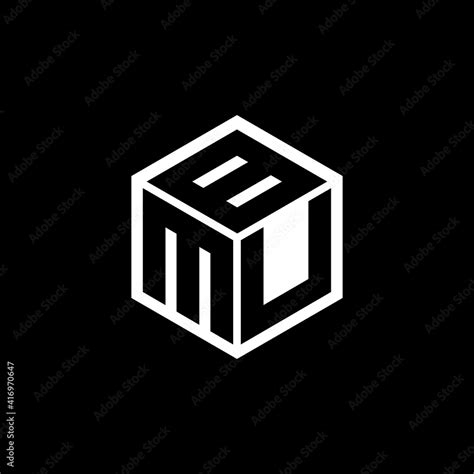 MUB letter logo design with black background in illustrator, cube logo, vector logo, modern ...