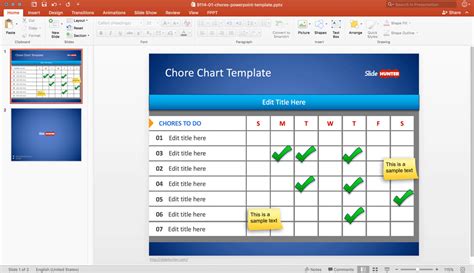 Free Chore Chart Template for PowerPoint - Free PowerPoint Templates - SlideHunter.com