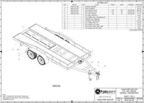 2500kg Car Trailer Plans | Trailer plans, Car trailer, Trailer