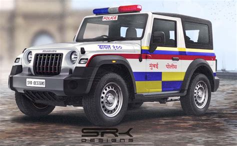 New-Gen Mahindra Thar Imagined As A Mumbai Police Car