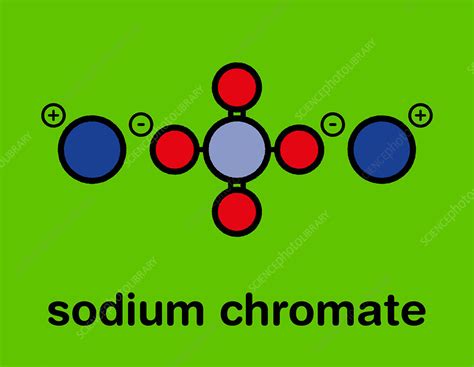 Sodium chromate chemical structure, illustration - Stock Image - F027/9428 - Science Photo Library