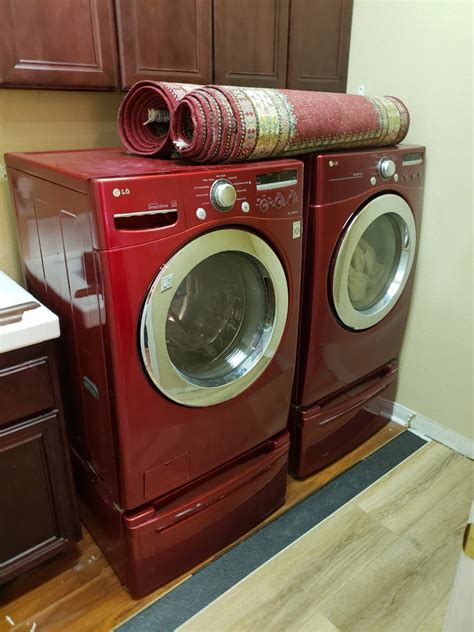 LG Washer and Dryer Candy Apple Red with pedestals - Palm Desert, CA Patch